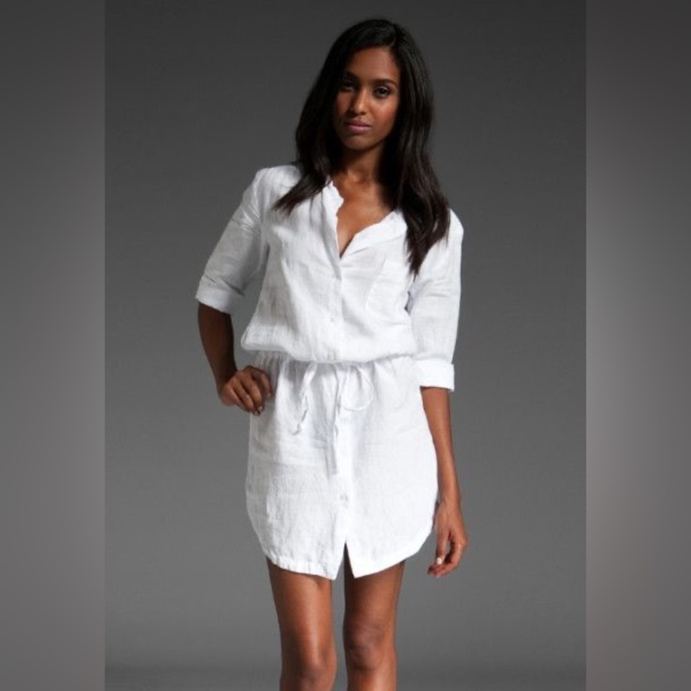James Perse Linen Button-Up Shirt Dress Size 1/S